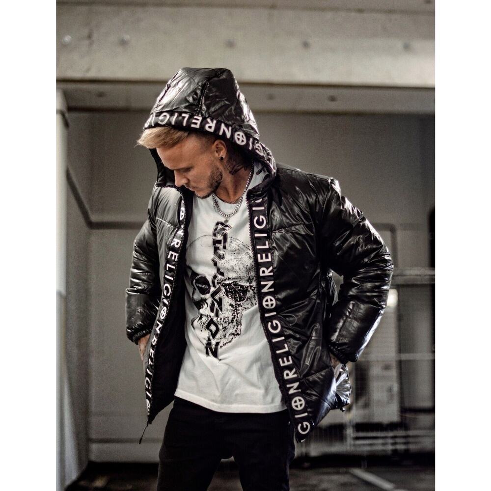 Religion Men's Future Reversible Puffer Jacket, Black, XL